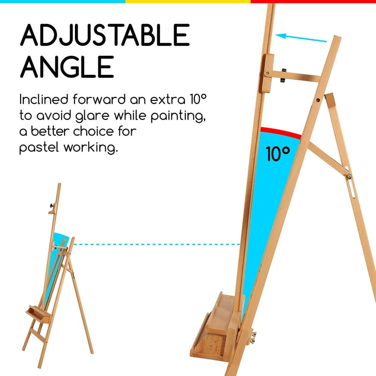 Meeden Large Painters Easel of Max Height 89'', Hold Canvas up to