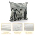 thumbnail image 4 of Orinice Penguins Beach Ocean Graphic Decorative Cushion Throw Pillow Cover for Home Couch Living Room Bed Sofa - Summer Theme Printed on Both Sides 1PC 22x22in, 4 of 5