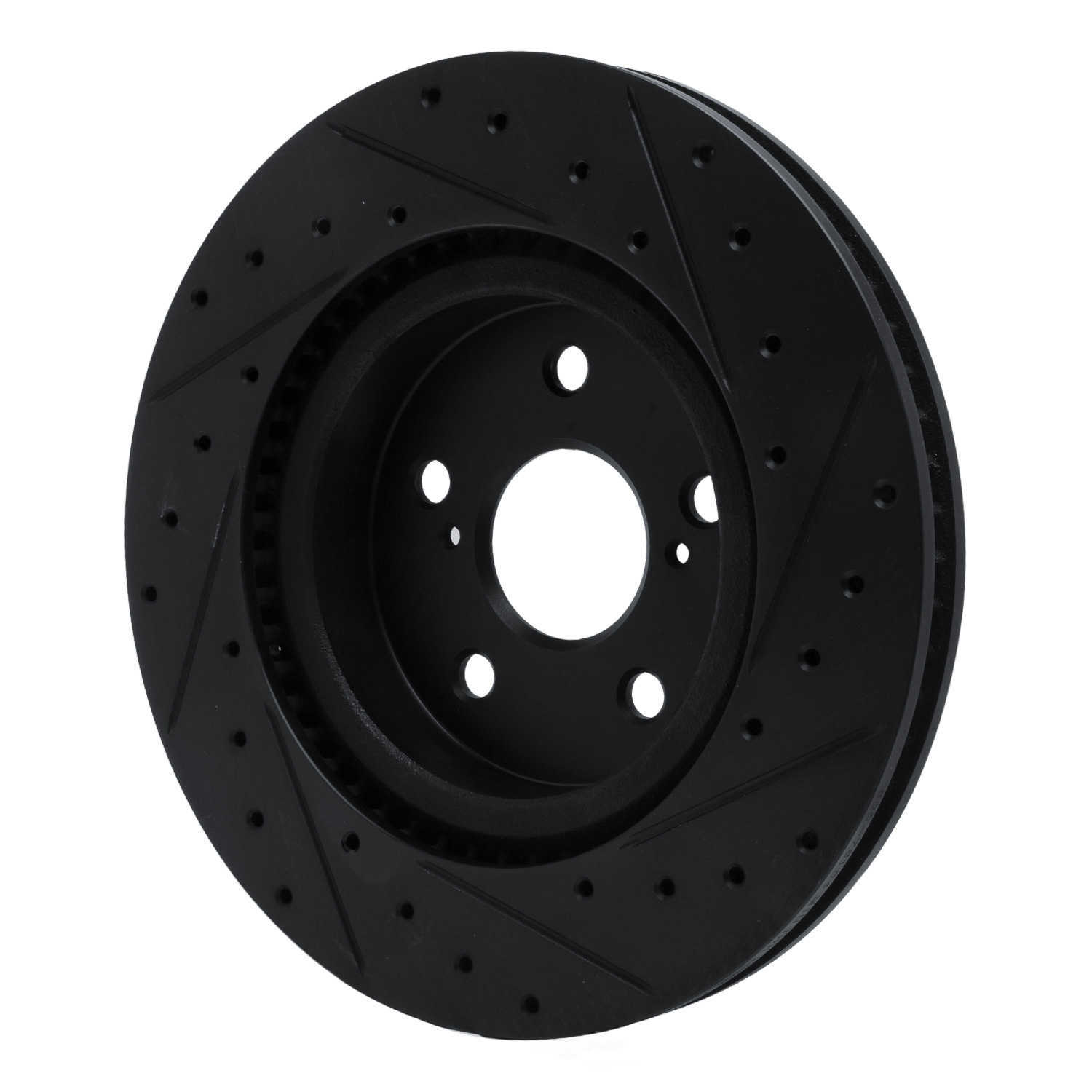 Dynamic Friction Company 633-76154L DFC Brake Rotor - Drilled And Slotted - Black