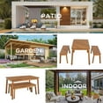 thumbnail image 6 of Tcbosik 3-Piece Outdoor Furniture Set, 49.7" Dining Table & 2 Benches, Picnic Beer Table Set, Bistro Set for Patio, Garden, Backyard, Natural, 6 of 7