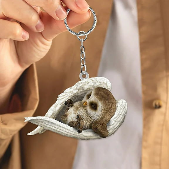 Adorable Pet Key Chains - Cute Sloth and Angel Keychains Unique Personality for Couples Boys and Girls