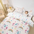 thumbnail image 3 of Metsweet Kawaii Rainbow Unicorn Twin Duvet Cover, Stars Print Twin Bedding,2pcs,1 Duvet Cover and 1 Pillowcase, 3 of 6