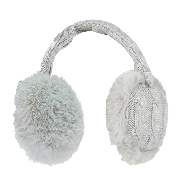 Heat Holders - Ladies Winter Warm Knitted Ear Muffs | Faux Fur | Cold Weather