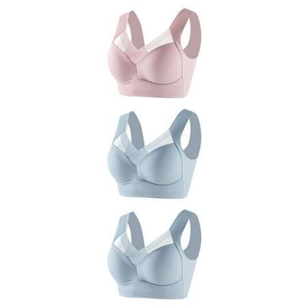 GENGING Bras Women 3PC Women Without Underwire Underwear Thin Lace Fashion Solid Color Push-up Adjustment Bandeau Bra