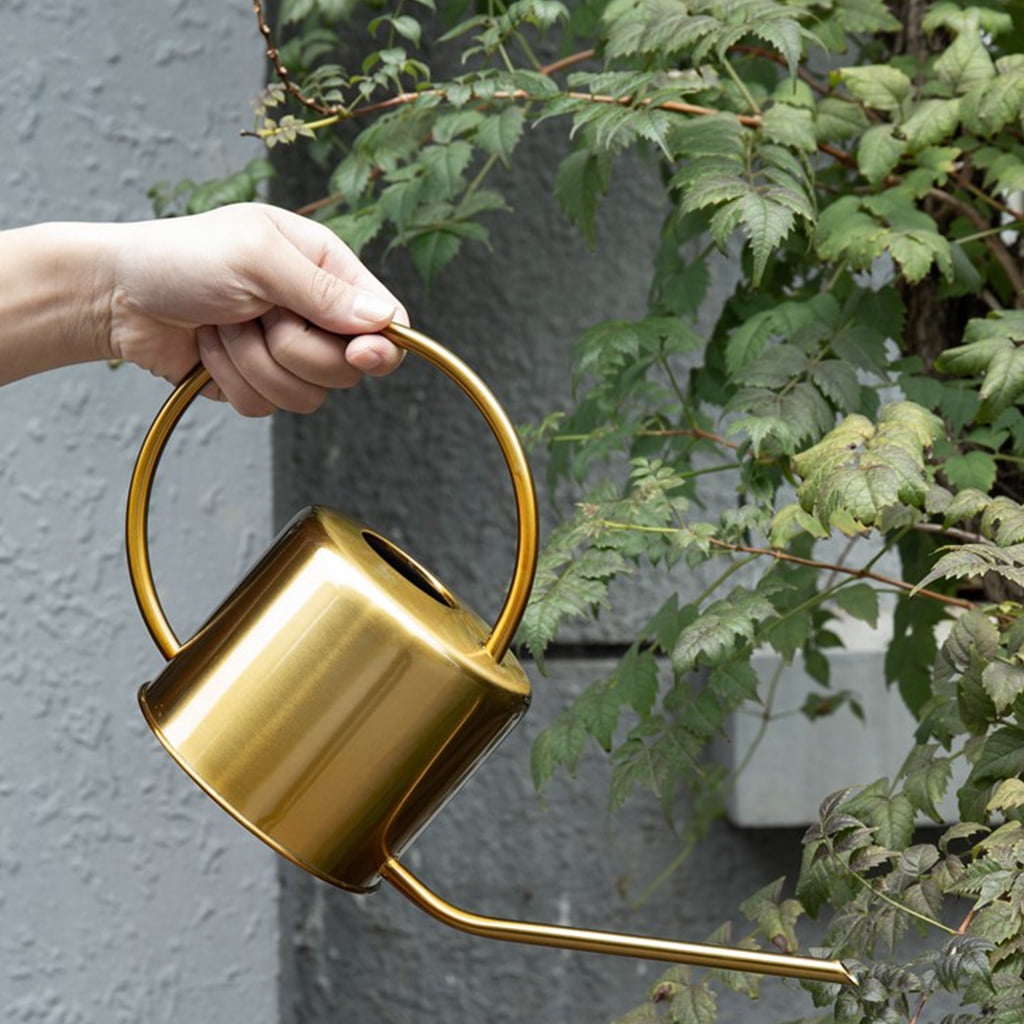 JZROCKER Silver, Golden Long Tips Watering Can Long Spout Watering Easy to Water for Potted , , Flowers and Garden