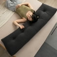 thumbnail image 2 of Eurhowing Bed Wedge Pillow for Headboard, 79"×15.7"×4.7" Adjustable Back Support Cushion for Reading, Corduroy Bed Rest Pillow Gap Filler for Bed, Black, 2 of 7
