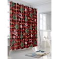 thumbnail image 3 of Fsddascl Christmas Tree Shower Curtain Set - Long 72" x 84" Washable Bathtub Curtain with 12 Hooks, Snowflake Xmas Merry Christmas Red Plaid Waterproof Fabric Stall Shower Curtains for Bathroom, 3 of 6