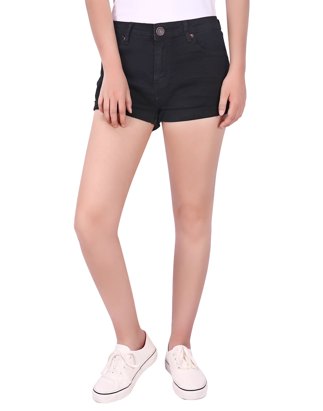 HDE Women's Dress Shorts 3 Inseam Elastic High Waisted Dressy Summer Shorts  Black - S