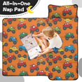 thumbnail image 4 of Monster Cartoon Truck Orange Pattern Teens Toddler Nap Mat with Pillow, Sleeping Mat Bag for Preschool Daycare 51"x22", 4 of 6