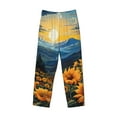 thumbnail image 2 of Vsdgher Elegant Sunset Sunflower Print Mens Pajama Pants Sleep & Lounge Pants, PJ Bottoms With elastic waistb and Pockets, 2 of 5