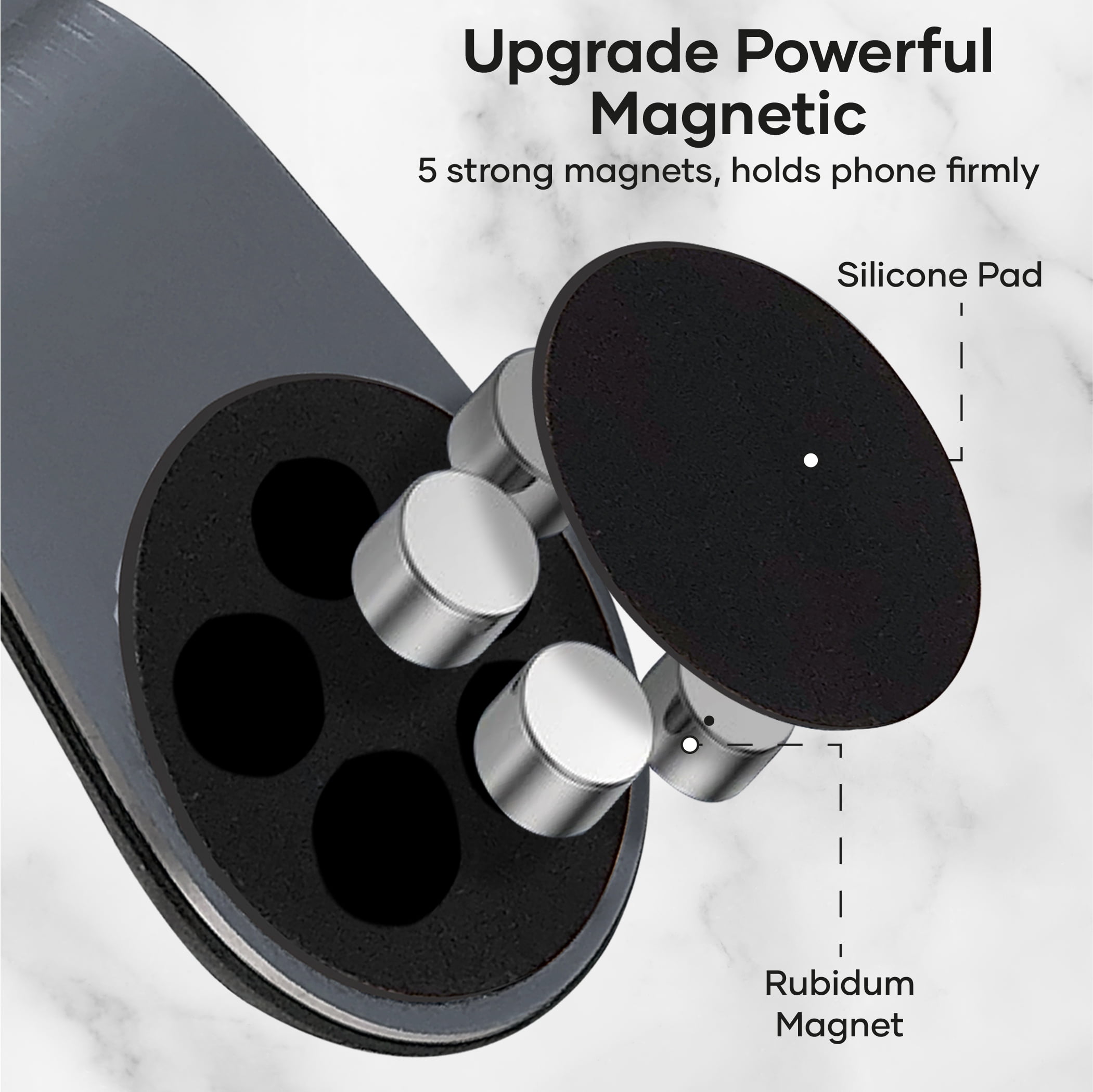 Premier Magnetic Vent Clip Mount Phone Holder for Cell Phones and Mini Tablets, Rosegold