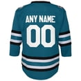 thumbnail image 3 of Youth Teal San Jose Sharks Home Replica Custom Jersey, 3 of 3