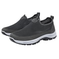 thumbnail image 2 of Domuza Mens Thick-Soled Mesh Breathable Casual Shoes Slip-On Soft Sole Sports Shoes with Ortho Arch Support Anti-Slip Properties Suitable Gray 9 (EU-43), 2 of 7