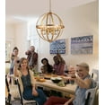 thumbnail image 3 of Q&S 6 Lights Brass Chandelier Model Modern Farmhouse Industrial Globe Antique Gold Hanging Light Fixture, 3 of 7