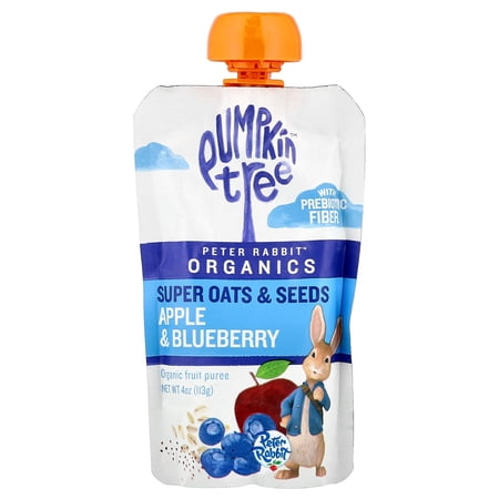 Pumpkin Tree Organics Peter Rabbit™ Organics  Organic Fruit Puree  Super Oats & Seeds  Apple & Blueberry  4 oz (113 g)