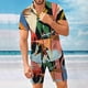 thumbnail image 4 of Traje de camisa informal de dos piezas con pantalones cortos de manga corta para hombre Pompotops  oipoqjl35642, 4 of 8