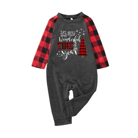 

TAIAOJING Baby For Christmas Family Matching Pajamas Tress Print Pjs Plaid Long Sleeve Family Matching Christmas Casusal Pajamas Sleepwear 0-3 Months
