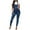 Dark Blue independence day dresses for women, variant on Wenini Plus Size Jumpsuits for Women Square Neck Sleeveless Jeans Solid Summer Pants Loose Adjustable Button Pocket Casual Fashion Jeans Hole Pants Long Jumpsuits Navy xxl