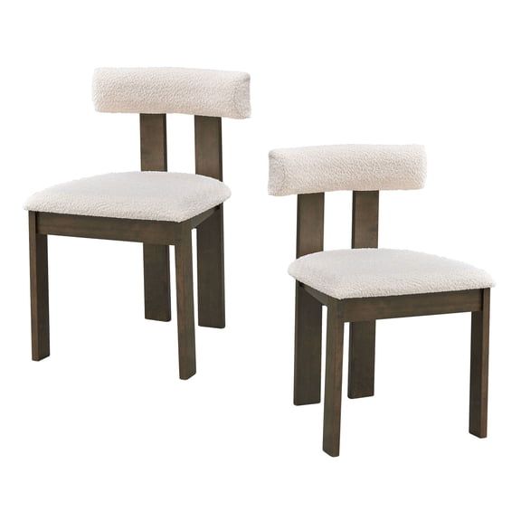 Wooden Dining Chairs Set Of 2, Modern Upholstered Kitchen Side Chairs, Mid Century Modern Kitchen Chairs With Open Back For Dining Room,Living Room,Restaurant