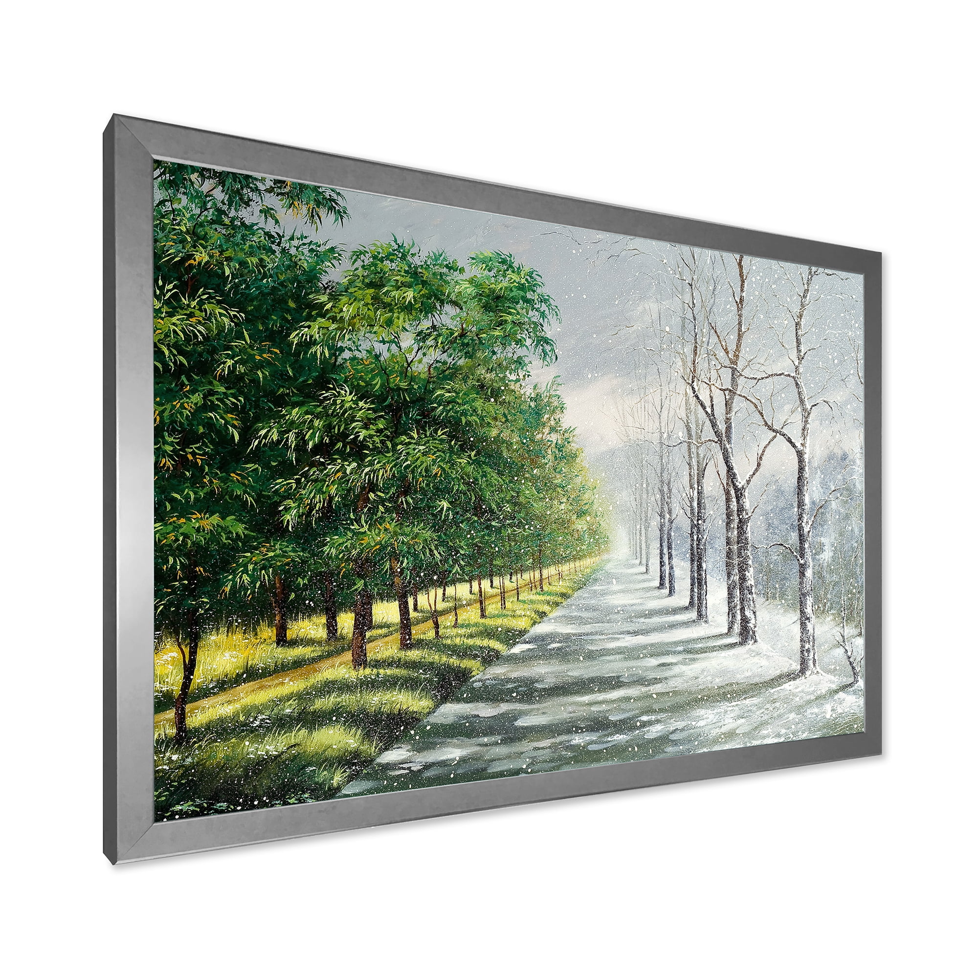 Designart 'Summer and Winter United' Country Framed Art Print
