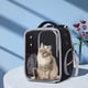 thumbnail image 2 of Bolso transportín para gatos con doble correa para el hombro, de tela Oxford, ideal para pasear. D-negro, 2 of 8