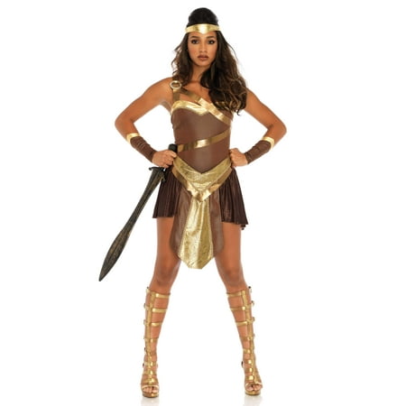 Leg Avenue Womens 4 PC Golden Gladiator Warrior Costume