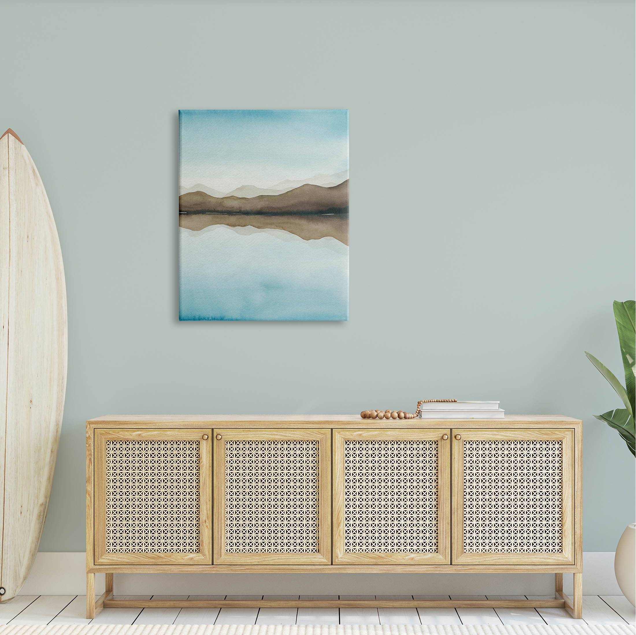 Stupell Industries Lakeside Mountains Reflection Landscape Painting Gallery Wrapped Canvas Print Wall Art, Design by Grace Popp