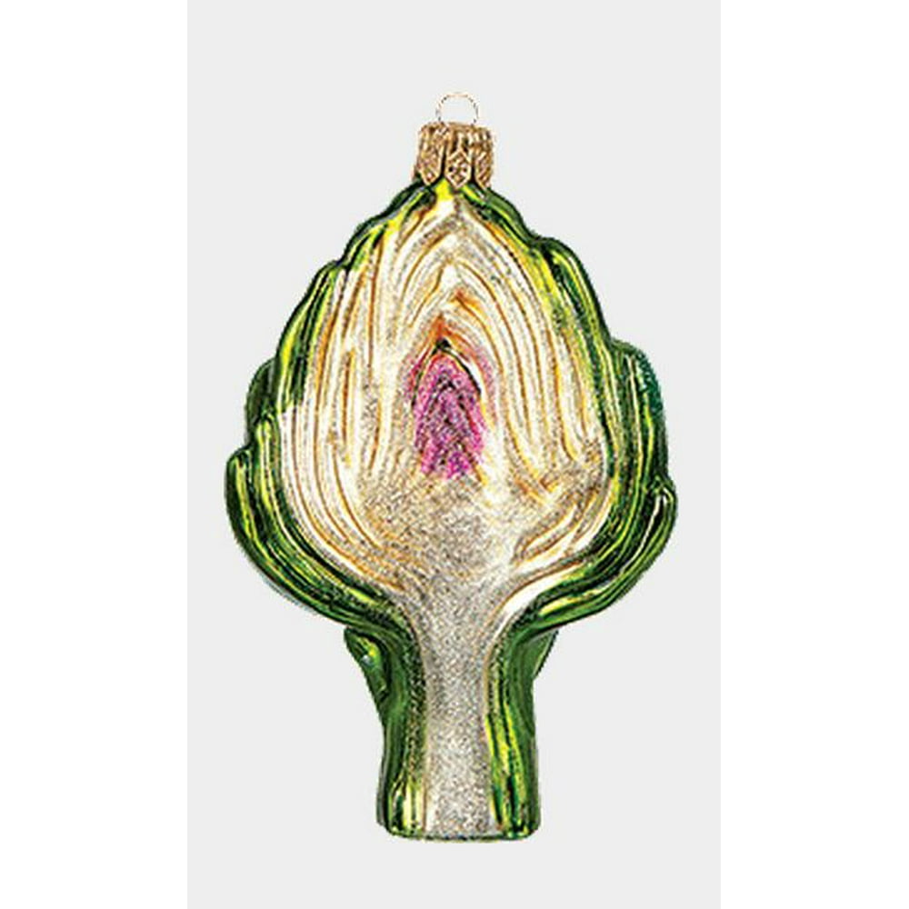 Artichoke Polish Mouth Blown Glass Christmas Ornament Vegetable Food