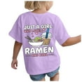 thumbnail image 3 of Gubotare Girl Clothes Girls' Short Sleeve Summer T Shirts Casual Tee Tops Blouse (Light Purple,Size 13-14 Years), 3 of 6