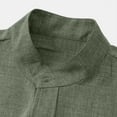 thumbnail image 5 of ZCFZJW Mens Casual Button Shirts Big and Tall Regular Fit Summer Short Sleeve Cotton and Linen T-Shirts Loose Lightweight Comfy Holiday Beach Tops with Pocket Green L, 5 of 6