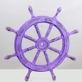 thumbnail image 3 of Nagina International Nautical Hand Crafted Wooden Antique Violet Vintage Pirate's Ship Wheel - Home Decor - Pirate Nursery Gift (24 Inches), 3 of 5