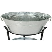 Madhus Collection Oval Galvanized Steel Pebbled Texture Beverage Tub, Rust Proof