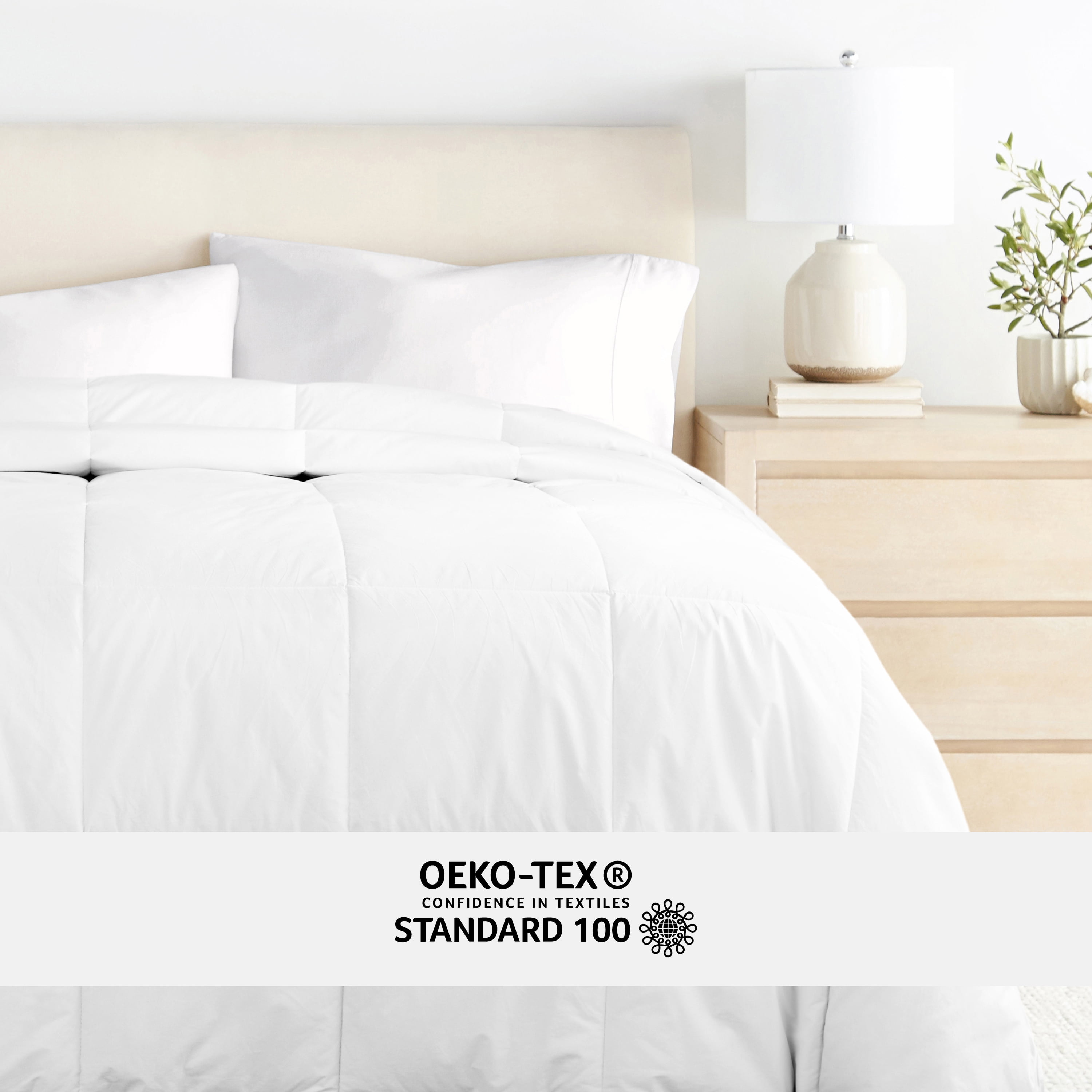 Noble Linens White Cotton Down Alternative Comforter/Duvet Insert, King/CalKing