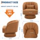 thumbnail image 2 of Silla Acentuadora Moderna Tipo Barril con Giro de 360° – Tapizada, Respaldo con Rayas, Cojín Suave y Almohadón, Sillón para Tocador o Sala de Estar – Color Beige – Juego de 2 Unidades, 2 of 8