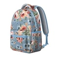 thumbnail image 2 of "Sunflower Print Jacquard Backpack - Woven Flowers Design School Backpack, Ornate Floral Bookbag with Raised Patterns", 2 of 6