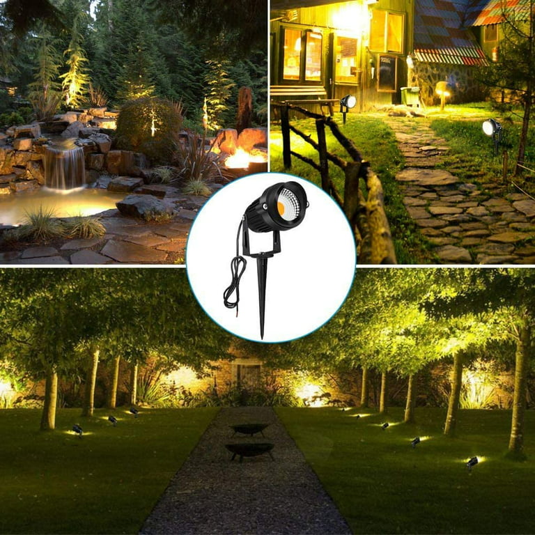 JESLED 7W Low Voltage Landscape Light, Outdoor LED Spotlight, 12-24V, 3000K, 8pcs, White