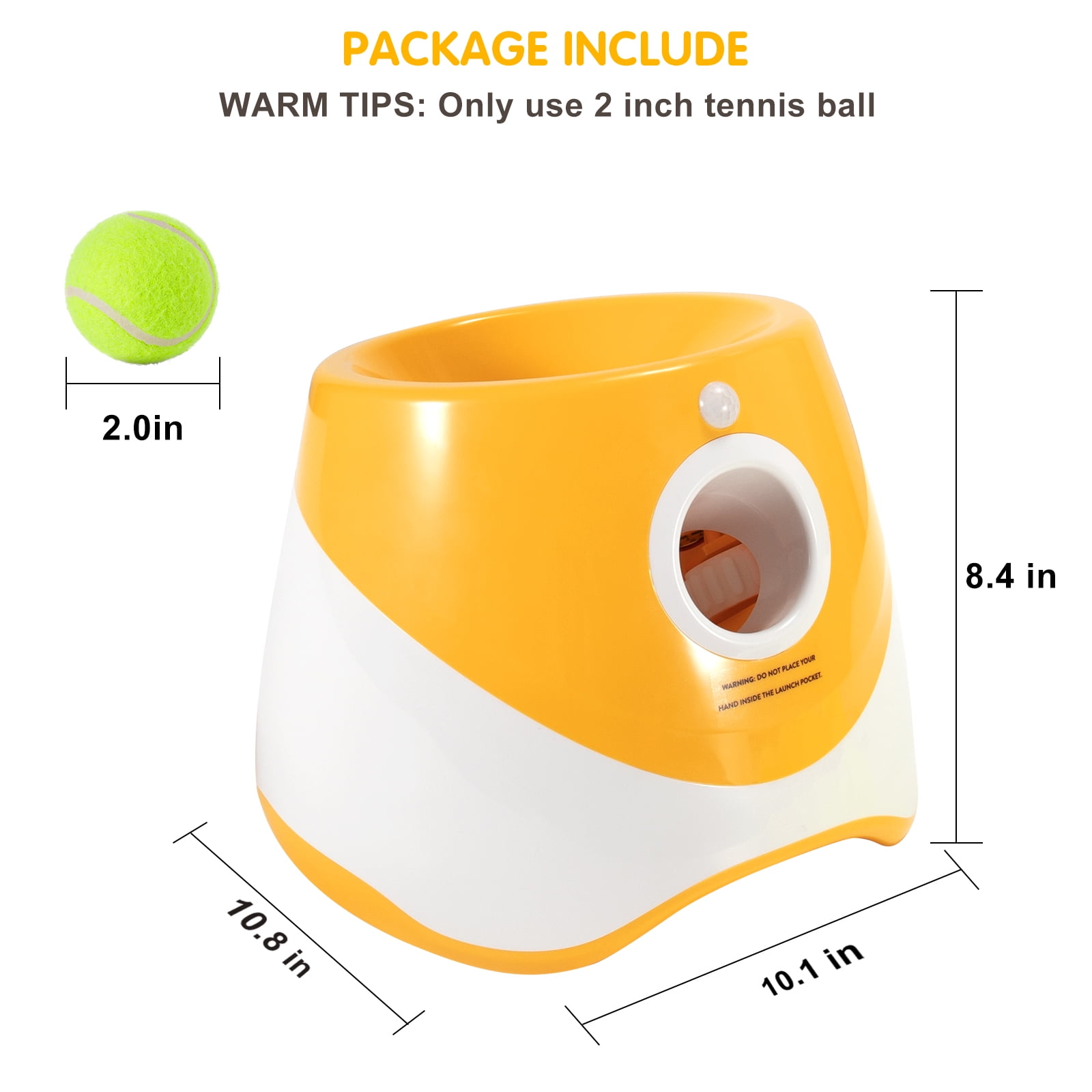 Automatic Dog Ball Launcher with 3 Distance Settings, Includes 3 Mini Tennis Balls, Interactive Indoor Outdoor Dog Toy, Green