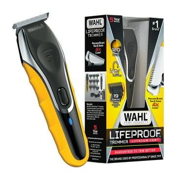 Wahl LifeProof Wet/Dry Rechargeable Lithium Ion Trimmer for Men, Black/Yellow, 9899