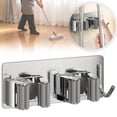 thumbnail image 3 of Clearance Under $5 | Mop and Broom Holder Wall Mount, 304 Stainless Steel Utility Rack with Adhesive No-Drill Installation for Kitchen, Laundry, and Bathroom, Silver, 3 of 9