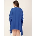 thumbnail image 2 of Moomaya Womens Solid Flared Dress Viscose Rayon Smocked Sleeves V Neck Summer Dress, 2 of 7