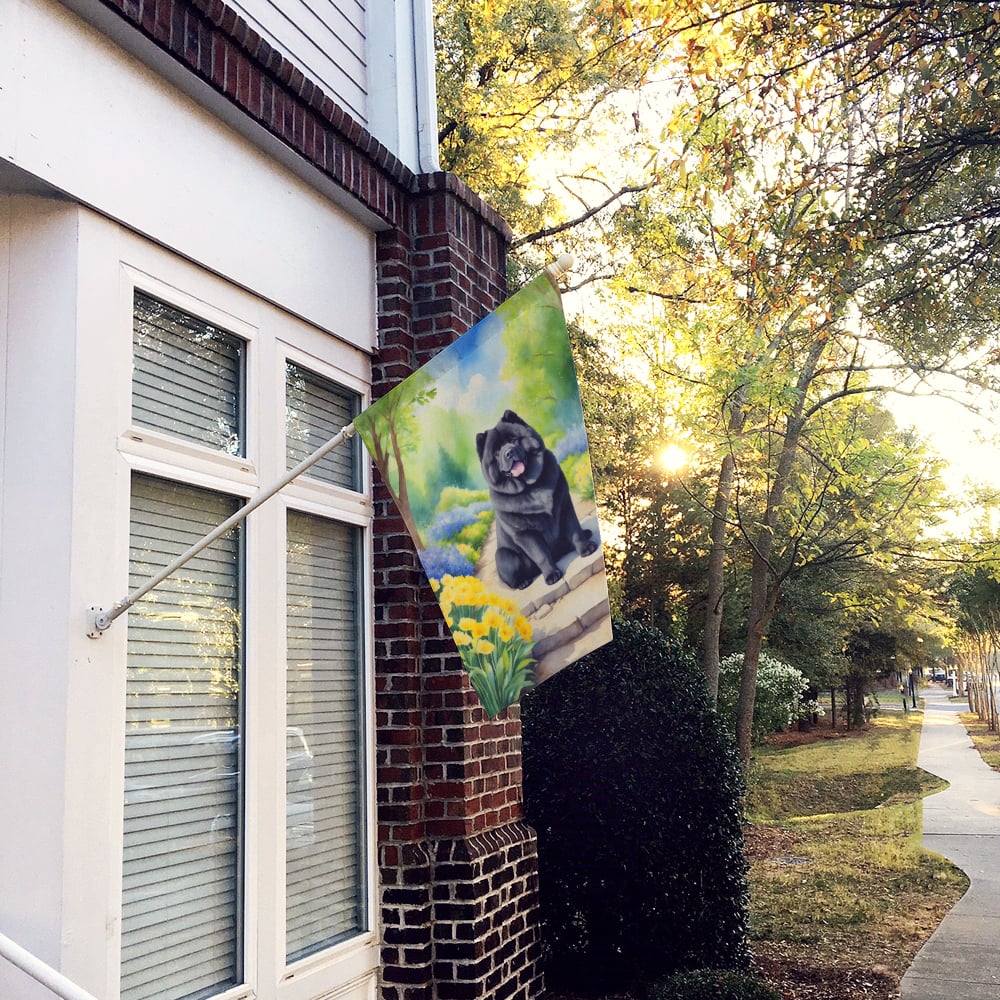 Chow Chow Spring Path House Flag 28 in x 40 in