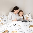 thumbnail image 5 of Homewish Kawaii Zebra Lion Leopard 3 Pieces Queen Comforter Set for Children Teens,Rainbow Animal Ultra Soft Bedding Sets,Cartoon Jungle Wildlife Bedding Comforter Set Breathable, 5 of 8
