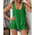 thumbnail image 6 of Dazajoo Linen Cotton Summer Tank Tops for Women Solid Color Irregular Hem Sleeveless Tshirts Casual Loose Fit Beach Shirts,Green,S, 6 of 10