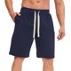 thumbnail image 1 of Pantalones cortos KIHOUT para hombre, informales, lisos, con bolsillo, cintura elástica, rectos, deportivos, para entrenamiento, 1 of 8