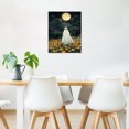 thumbnail image 2 of NEONWE Halloween Ghost Canvas Wall Art Cute Ghost Yellow Floral Daisy Black Night Full Moon Forest Prints Posters Living Room Decor Vintage Rustic Home Art Bedroom Bathroom Office Wall Decor, 2 of 7