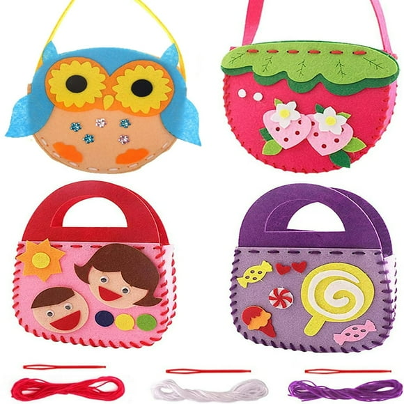 EASTIN 4 Pack Toddler Arts and Crafts for Kids Ages 2 3 4 5 6 Years Old  DIY Craft Kits for Sewing Sets  Preschool Educational Kids Toys Sewing Craft Kits for Kids DIY Art Craft Hand Play