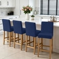 thumbnail image 3 of Navy Blue Bar Stool Cover Set of 2, Farmhouse Solid Navy Blue Color Modern Art Stretch Bar Chair Cover, Removable Washable Pub Counter Stool Chair Slipcover for Kitchen Dining Room Pub Cafe, 3 of 9