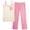 Off White/Magenta Pink, variant on Andree Joan Womens Pajama Set - 2 Piece Short Sleeve Pajama Top and Pajama Pants for Women