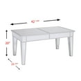 thumbnail image 3 of 42" Silver Mirrored And Metal Rectangular Mirrored Coffee Table, 3 of 4