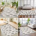 thumbnail image 4 of Area Rugs 4'x6'. Abstract Art Fish Grey Carpet Runner Indoor Outdoor Rugs Home Decor Aesthetic, Coastal Ocean Summer Linen Texture Non Slip Mats Washable Accent Rug for Living Room Bedroom, 4 of 8